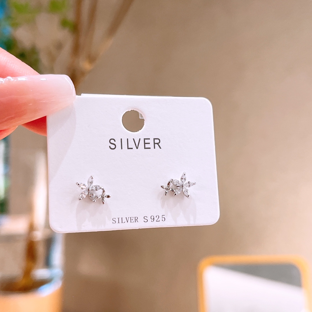 S925 Sterling Silver Earrings French Engagement Silver