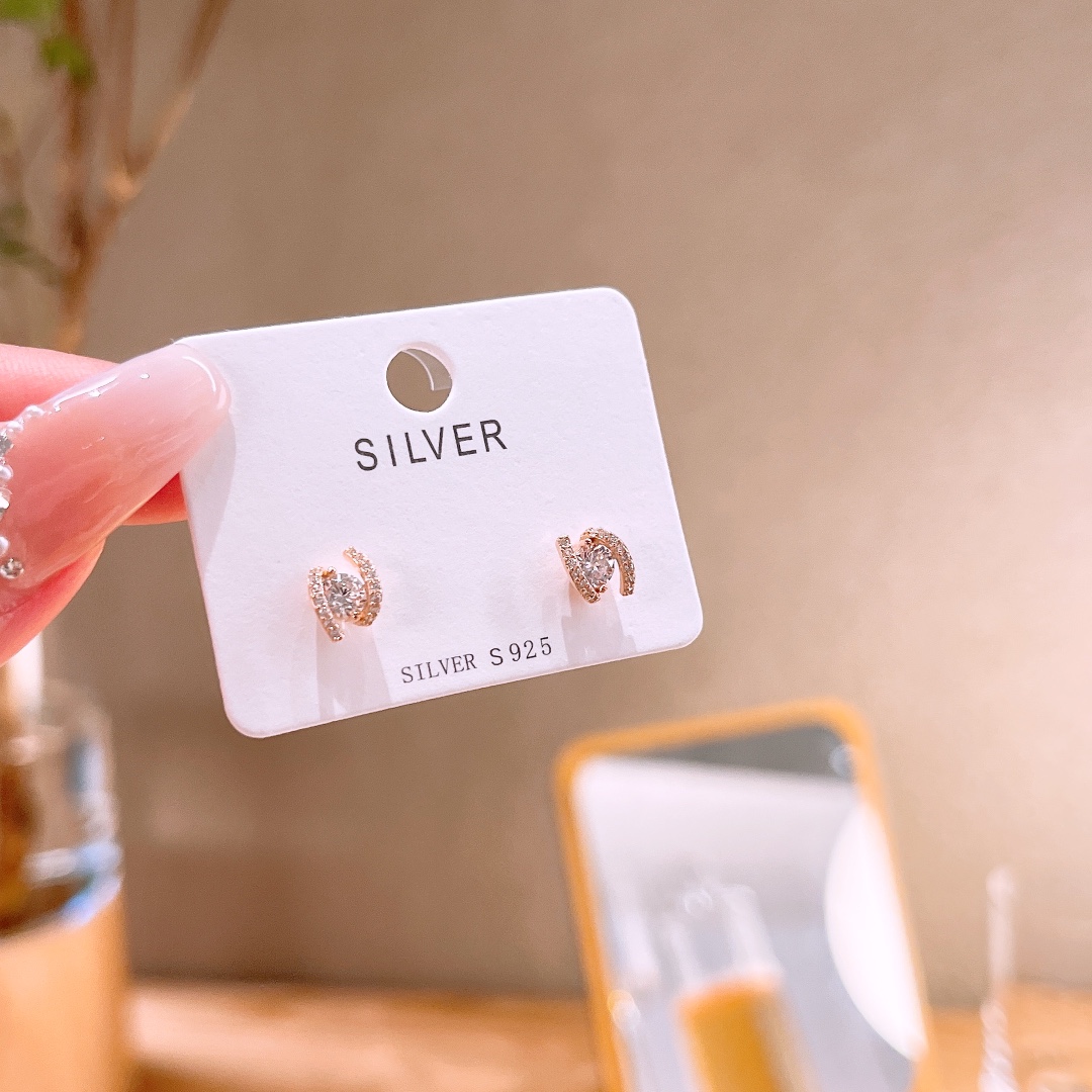 S925 Sterling Silver Earrings Chic Spring Festival Silver