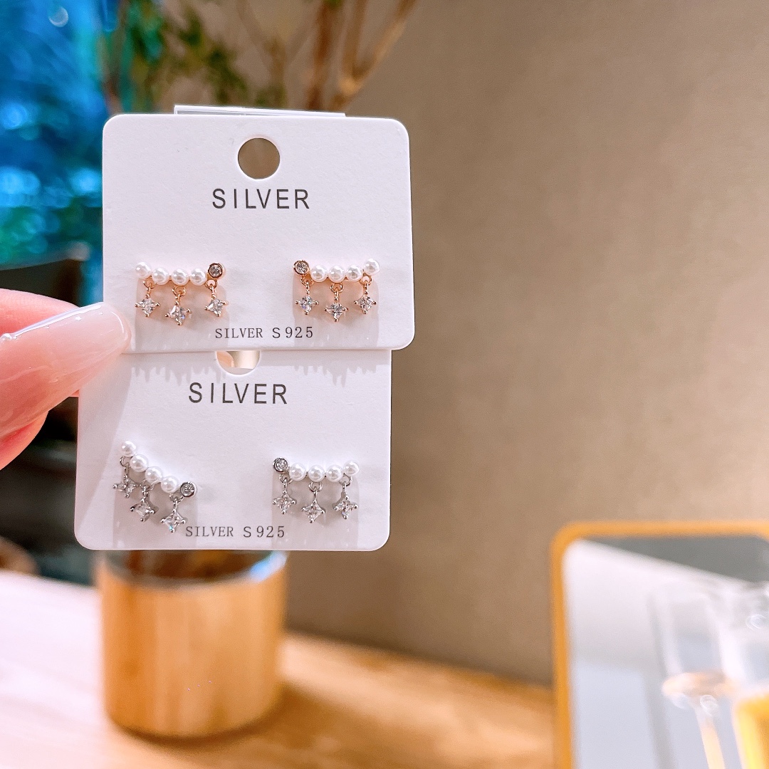 High Polish Silver Earrings Sweet Banquet Silver