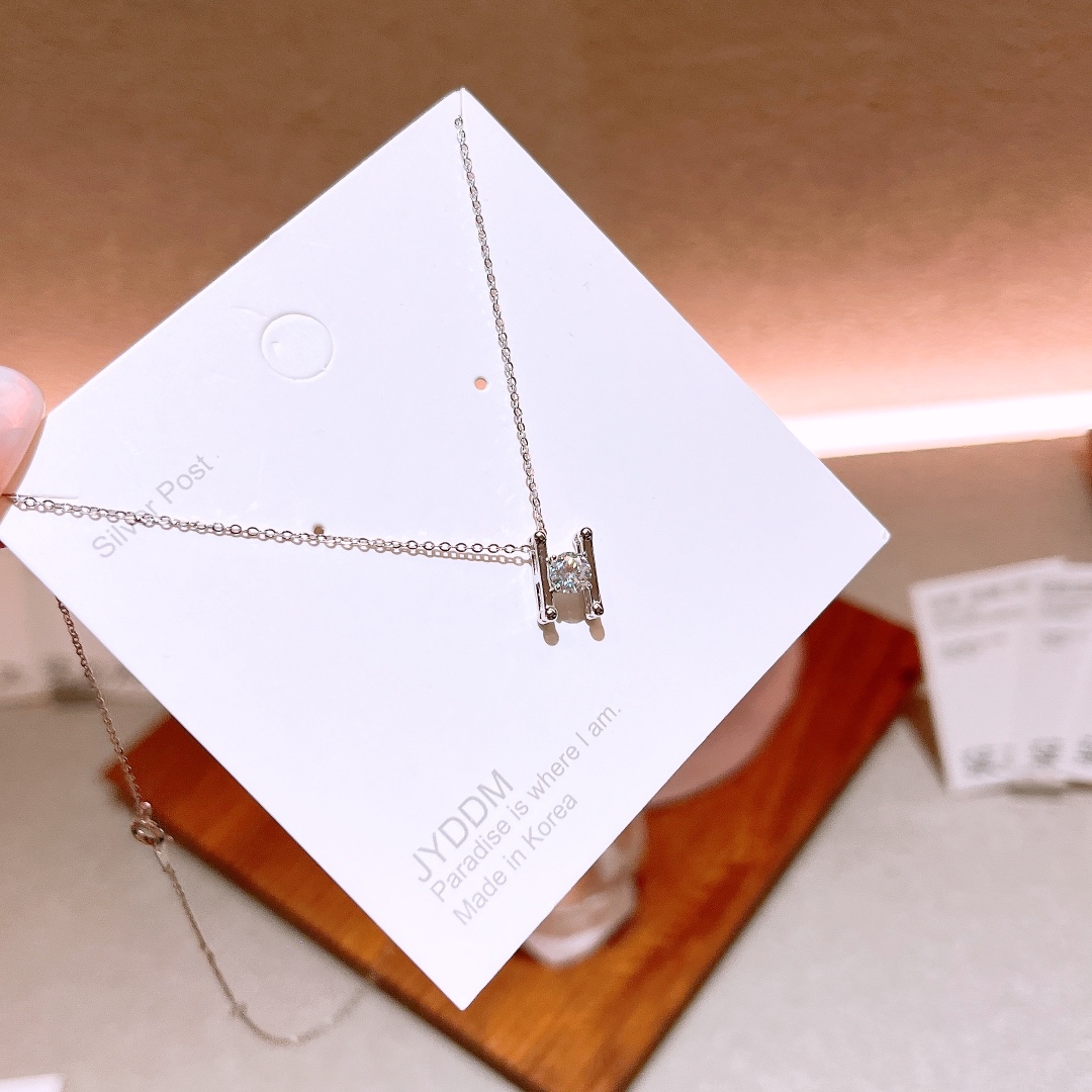 S925 Sterling Silver Moissanite Necklace Cute Valentine's Day Gold