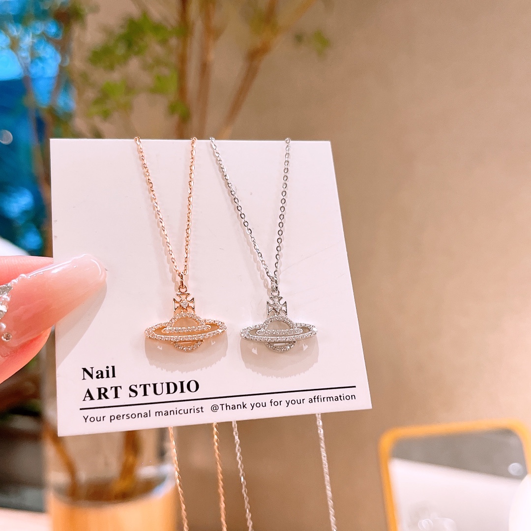 S925 Sterling Silver Necklace Fashion Engagement Gold