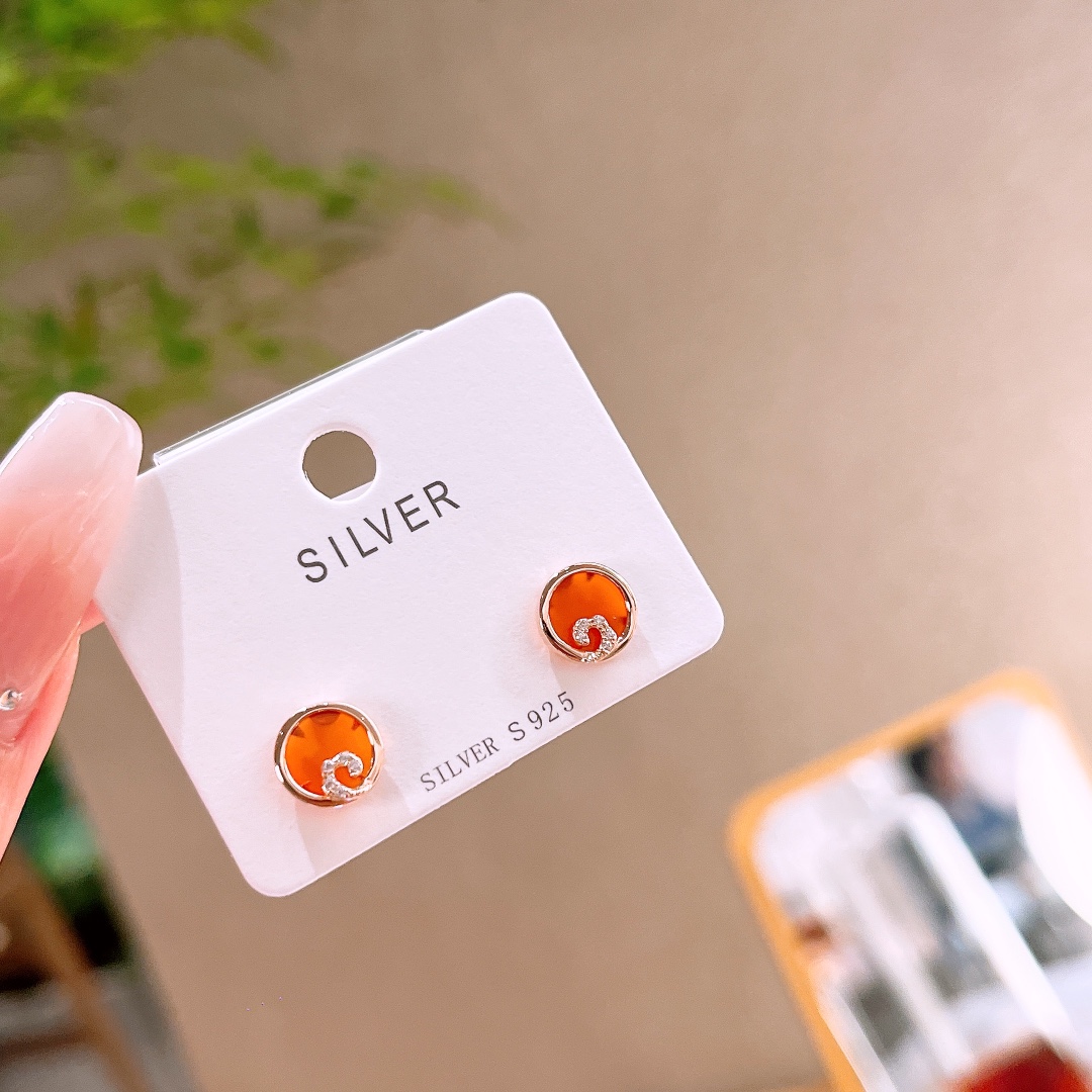 S925 Sterling Silver Earrings Pure Valentine's Day Gold