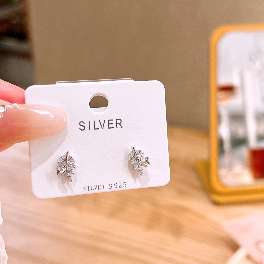 925 Silver Earrings Cute Mother's Birthday Gold