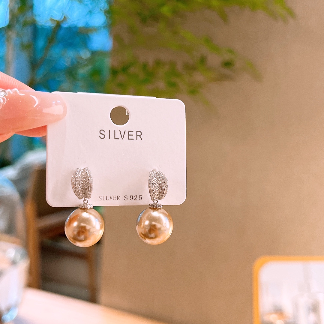 S925 Sterling Silver Earrings Korean Style Birthday Silver