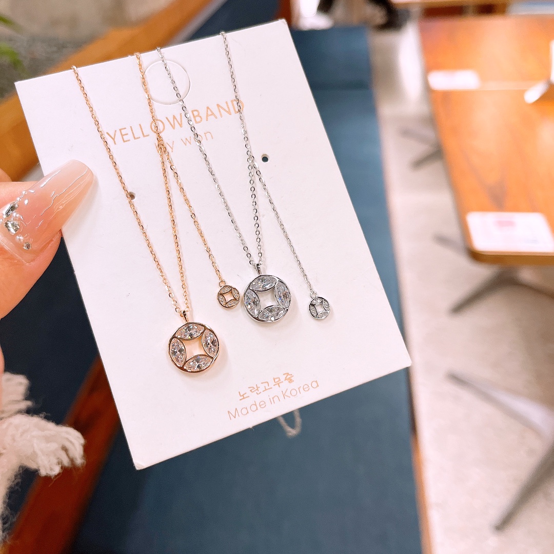 Nickel Free Silver Necklace Korean Style Birthday Gold