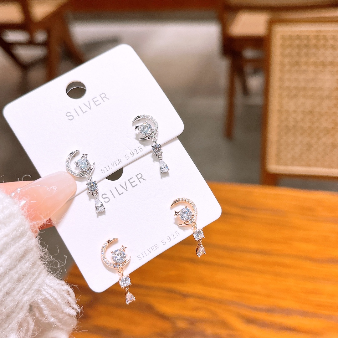 High Polish Silver Earrings Elegant Annual Party Silver