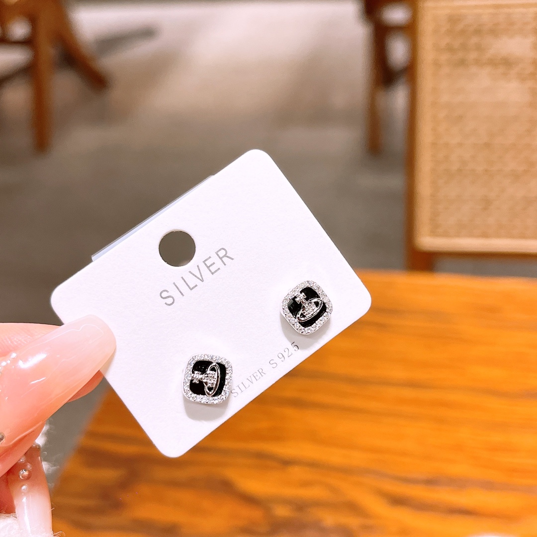 S925 Sterling Silver Earrings Premium Wedding Registration Silver