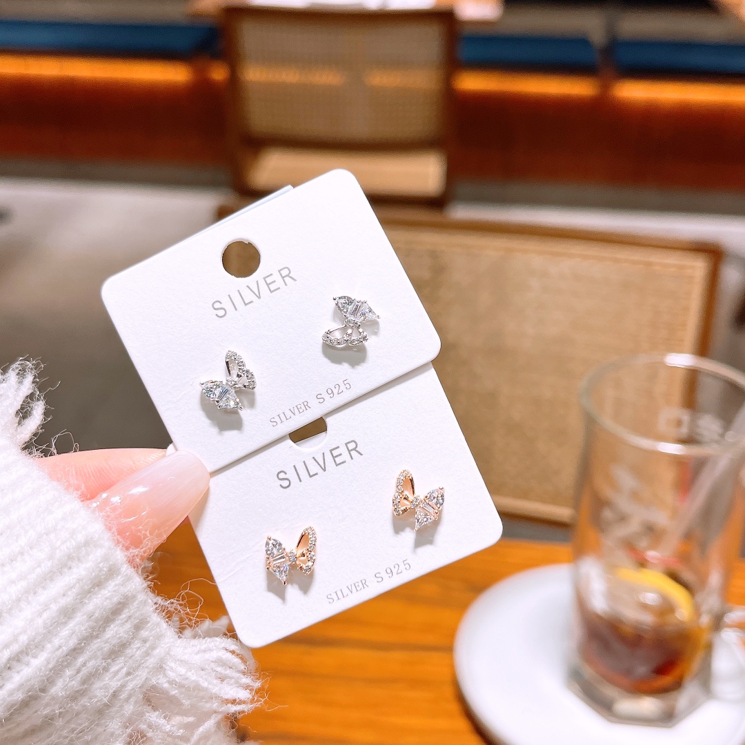 Fine Silver Earrings French New Year Gold