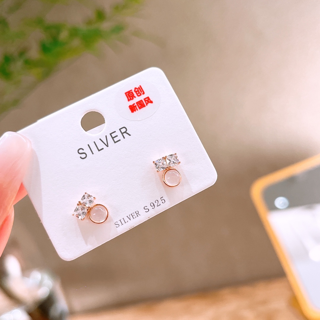 Low Allergy Silver Earrings Cute Banquet Silver