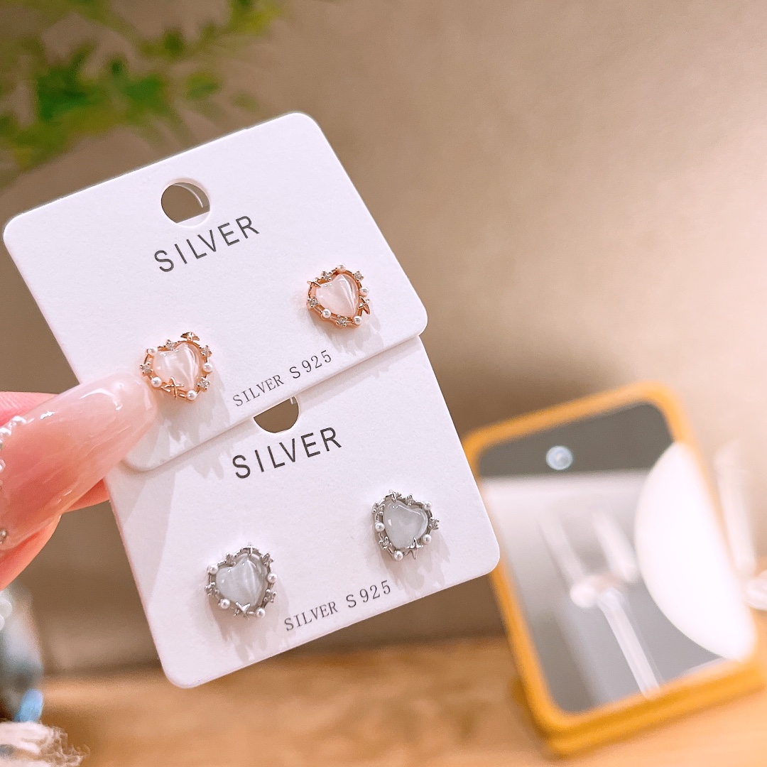 Solid Silver Earrings Cute Christmas Gold