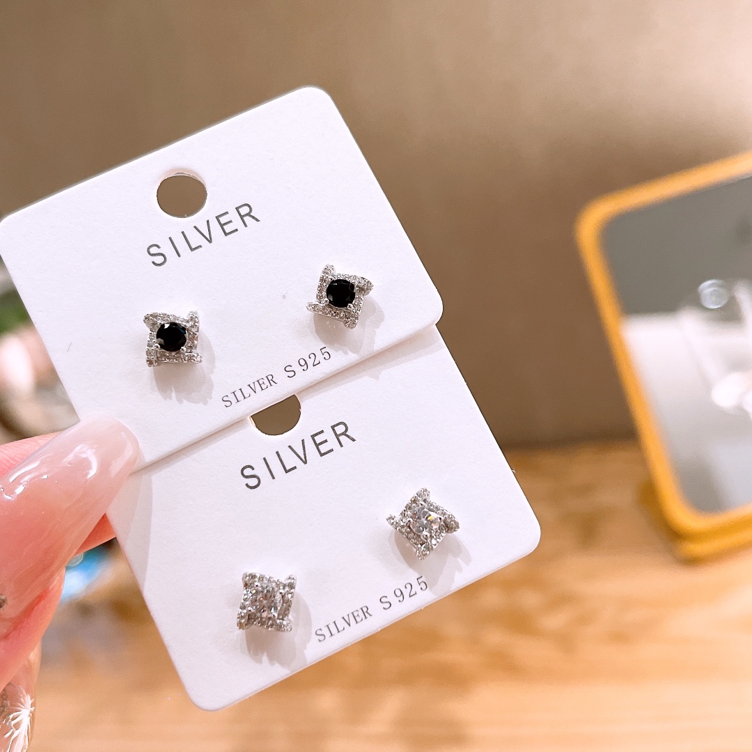 925 Silver Earrings French Birthday Gold