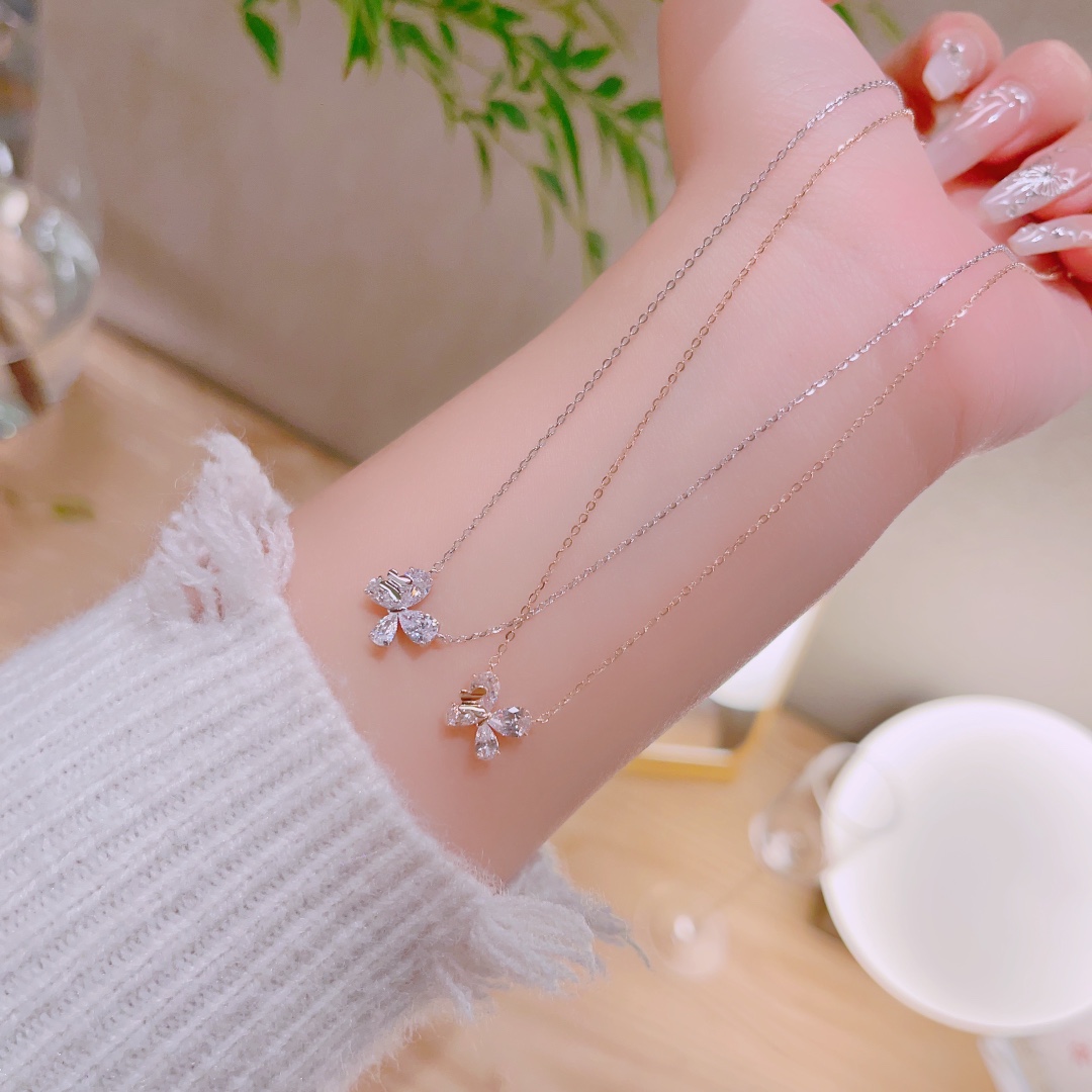 Fine Silver Necklace Girly Graduation Gold