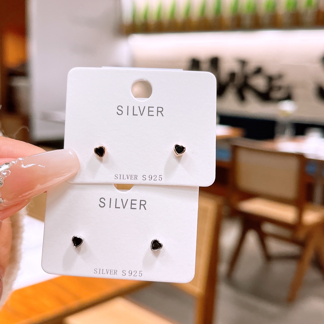 Solid Silver Earrings Ultra Minimal New Year Silver