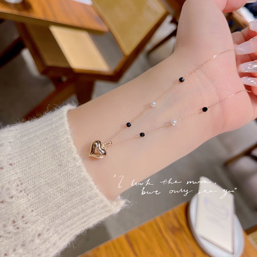 High Polish Silver Necklace Girly Valentine's Day Silver