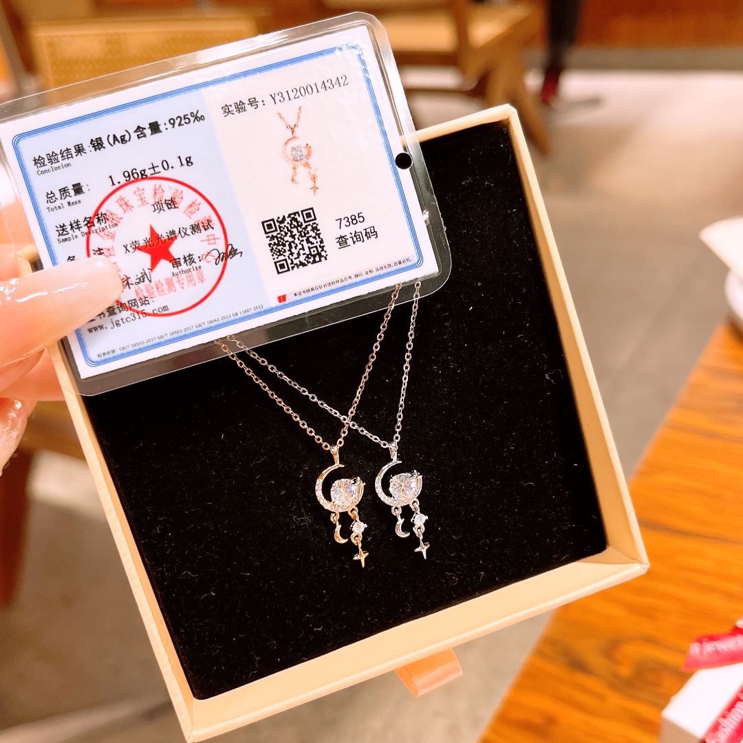 Fine Silver Necklace Ultra Minimal Spring Festival Silver