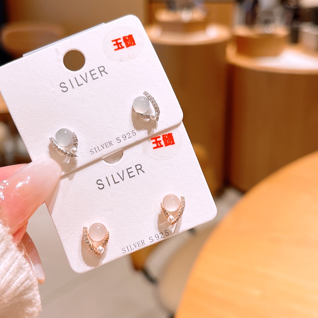 S925 Sterling Silver Earrings Artistic Self-love Silver