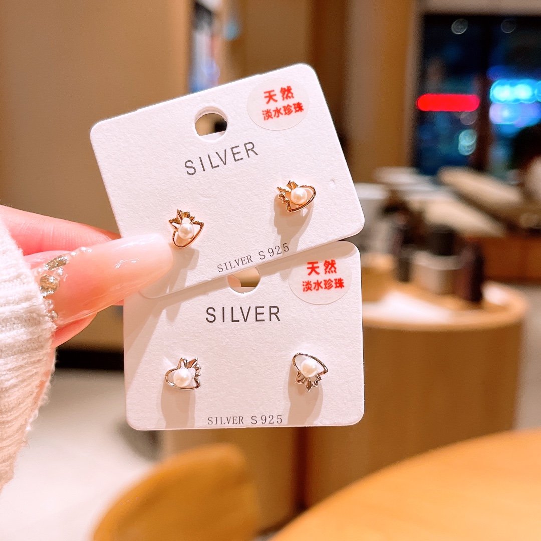 High Polish Silver Earrings Lively Gift for Her Gold