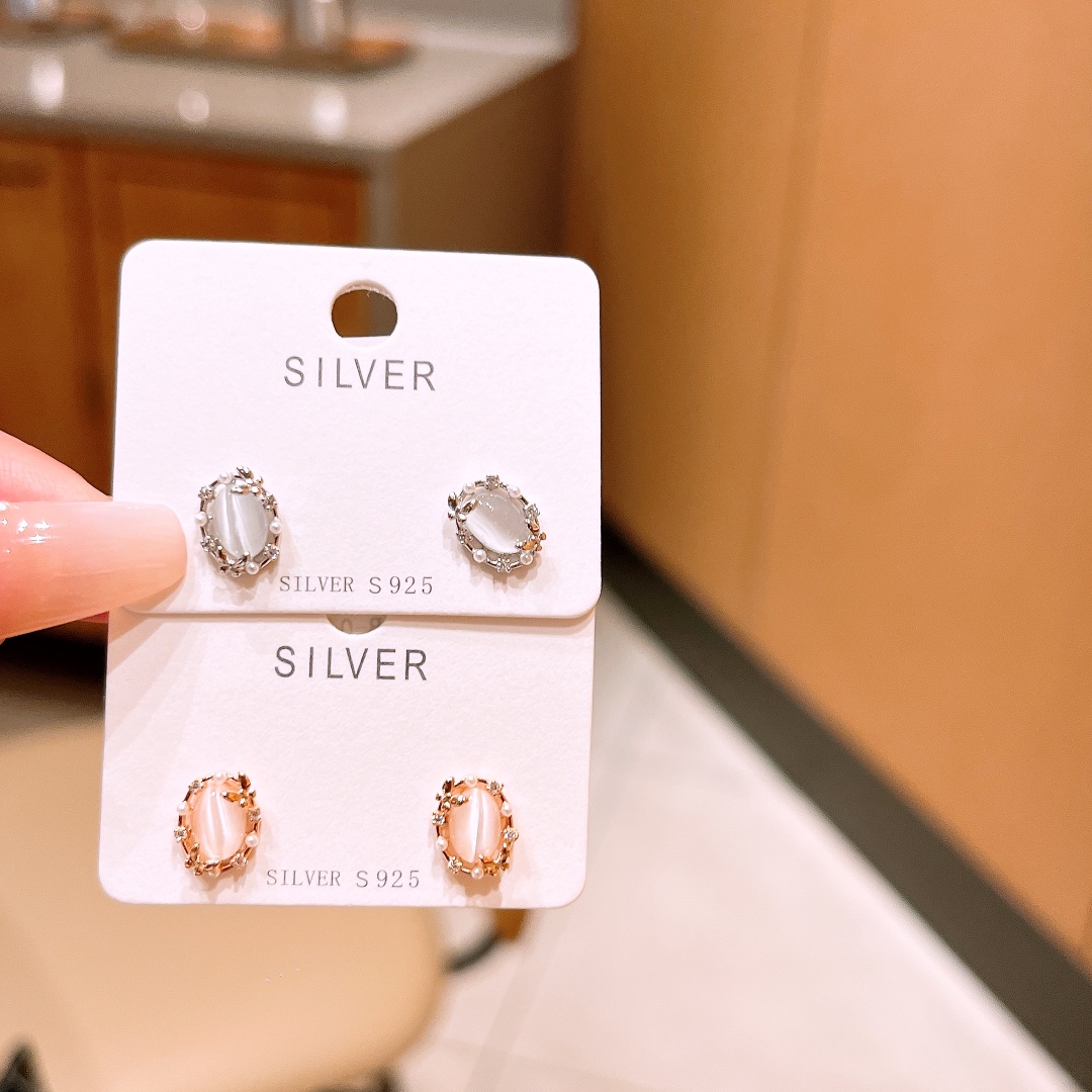 Solid Silver Earrings Minimalist Office Gold