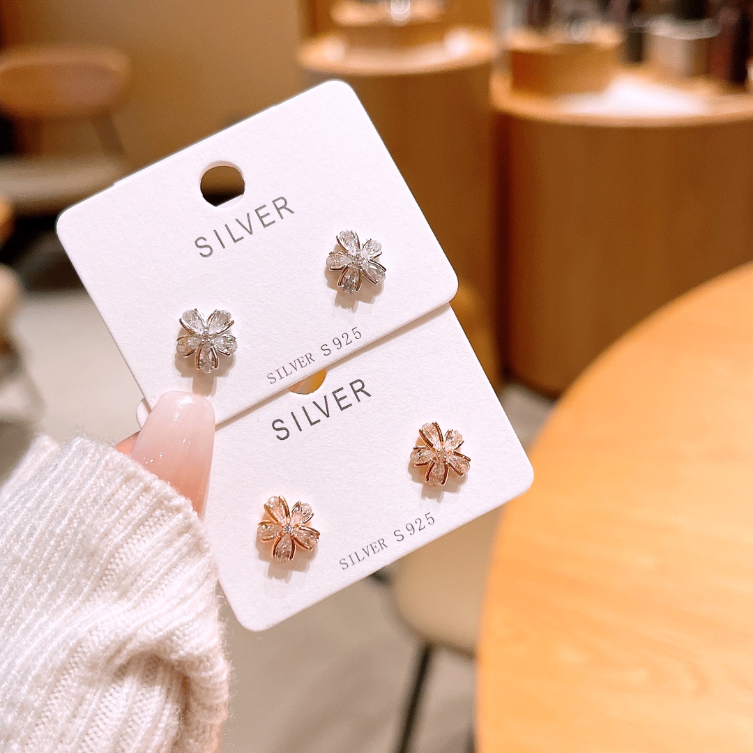 Hypoallergenes Silber Ohrringe Ätherisch Muttertag Gold