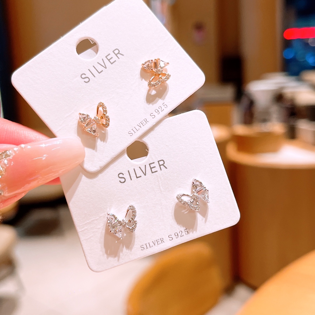 S925 Sterling Silver Earrings Ins Style Annual Party Silver