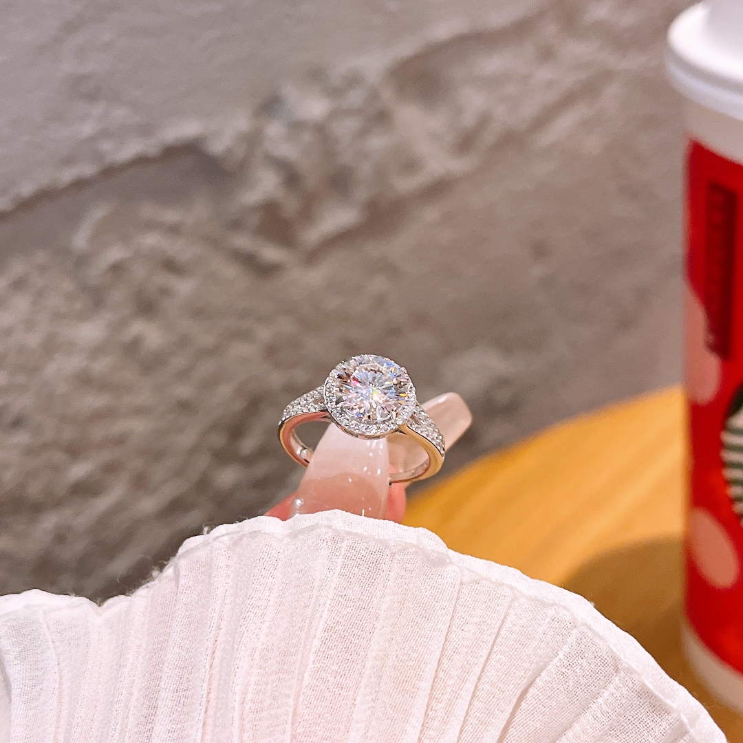 Solid Silver Moissanite Ring Artistic Teacher's Day Silver