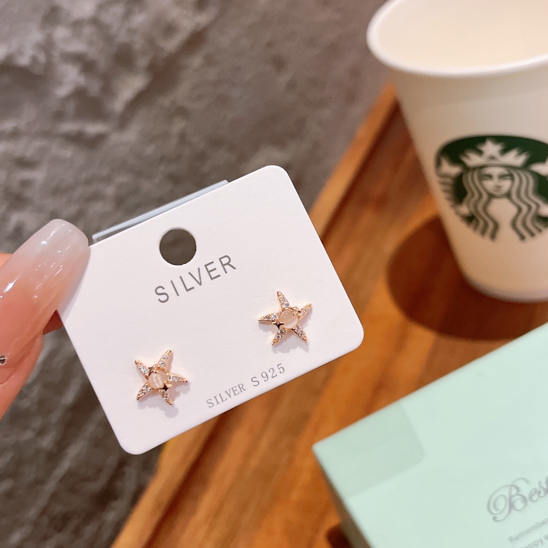 S925 Sterling Silver Earrings Sweet & Cool Birthday Silver