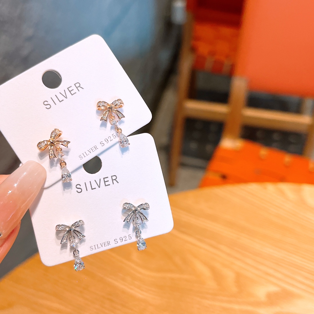 High Polish Silver Earrings Korean Style Gift for Her Gold