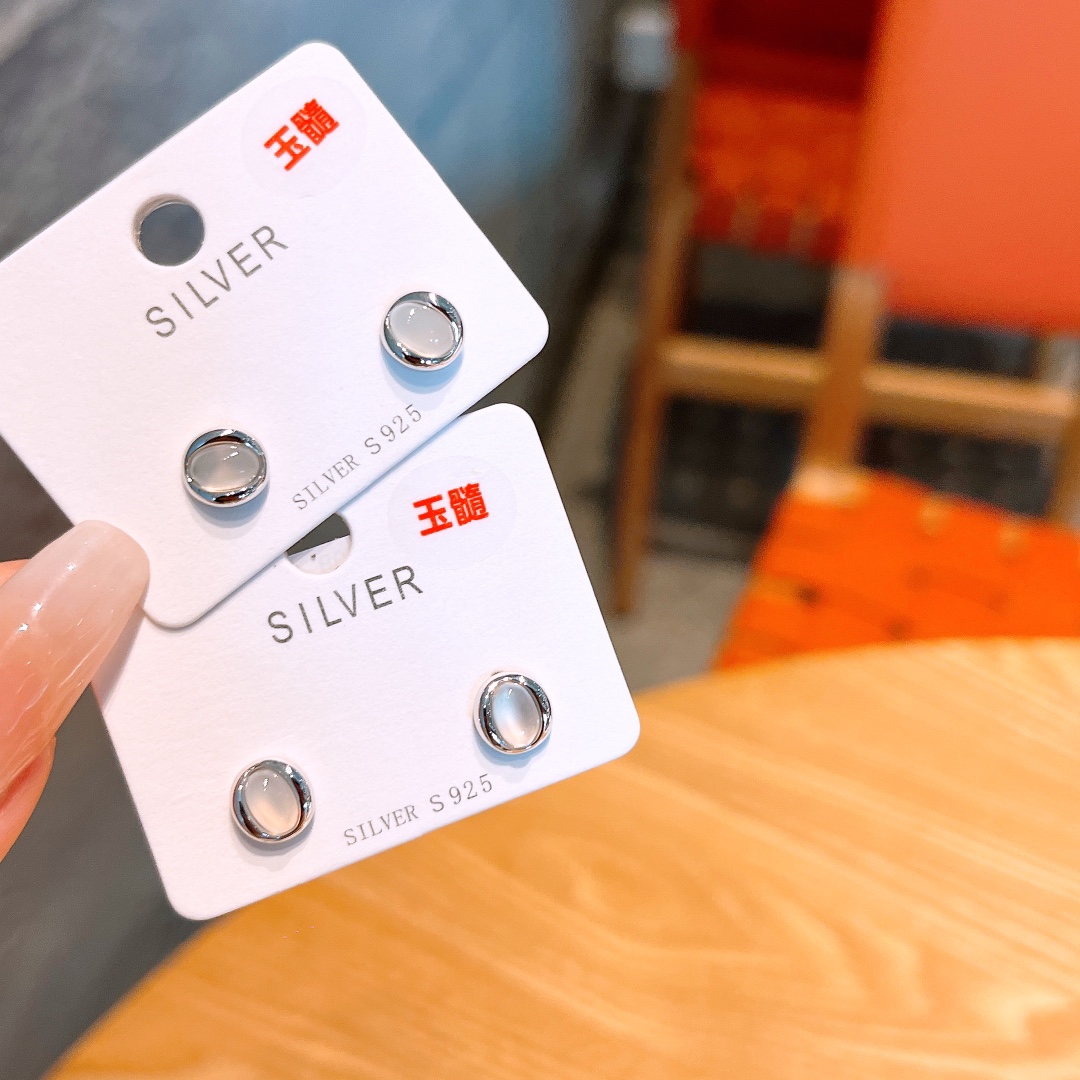 S925 Sterling Silver Earrings Artistic Mother's Day Gold