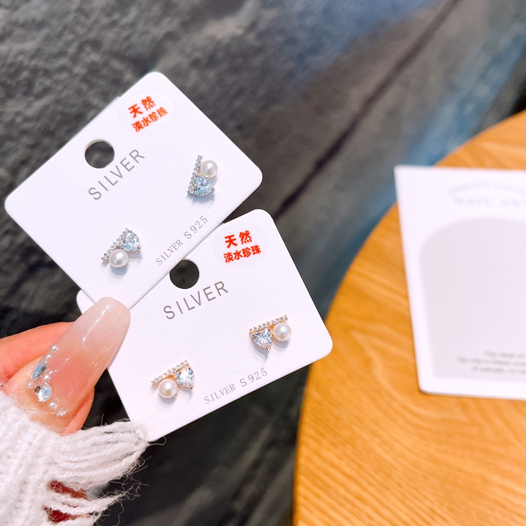 Hypoallergenic Silver Freshwater Pearl Studs Intellectual Father's Day