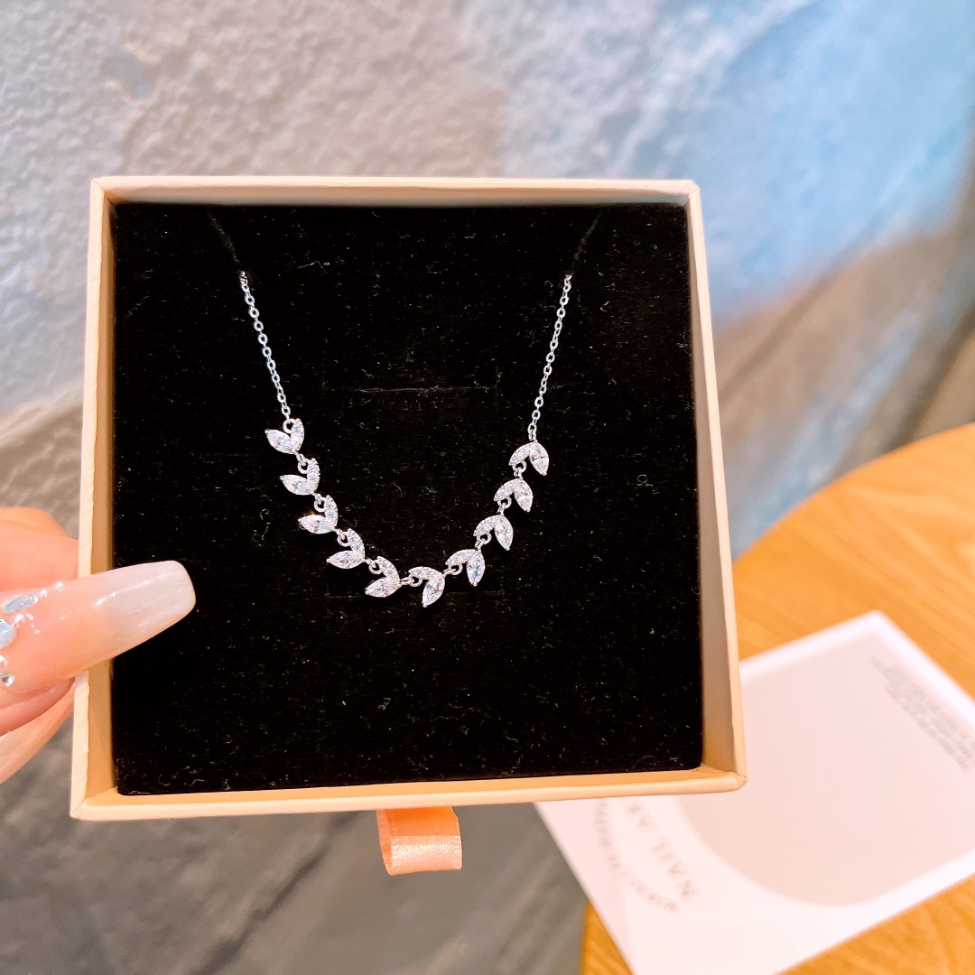 Solid Silver Necklace Elegant Gift for Her Gold