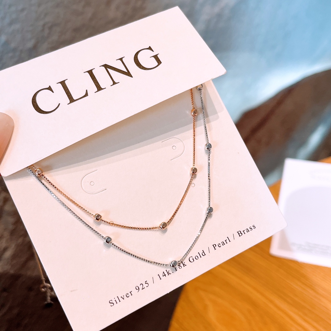 韓国風アレルギー対応シルバーネックレスゴールド バレンタインデー