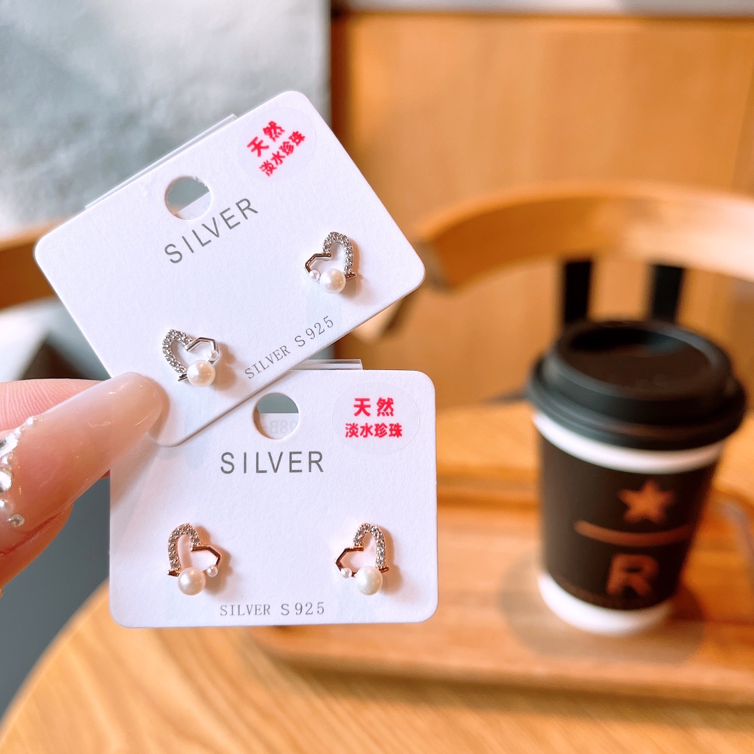 Nickel Free Silver Freshwater Pearl Studs Pure Travel Silver