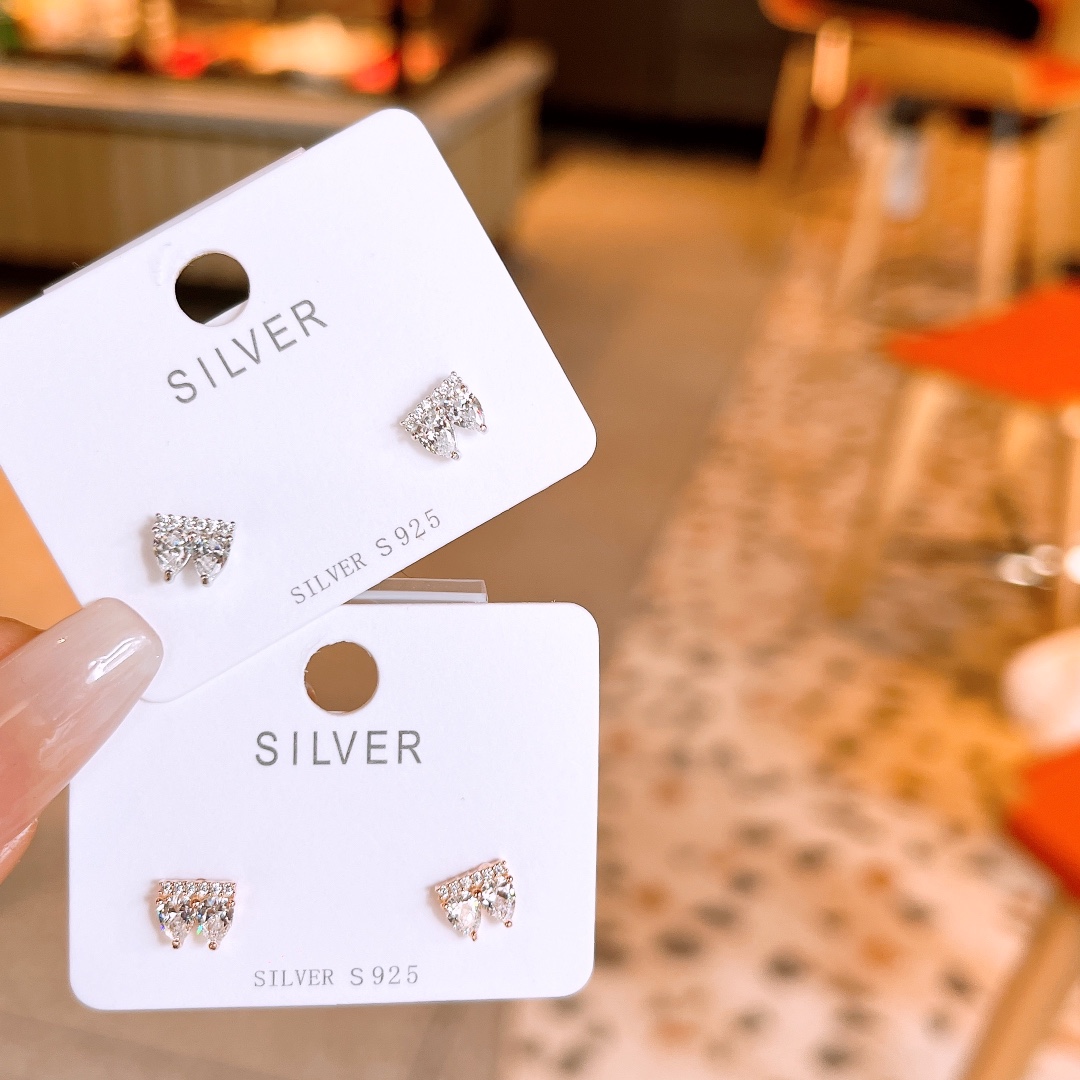 925 Silver Earrings Playful Confession Gold