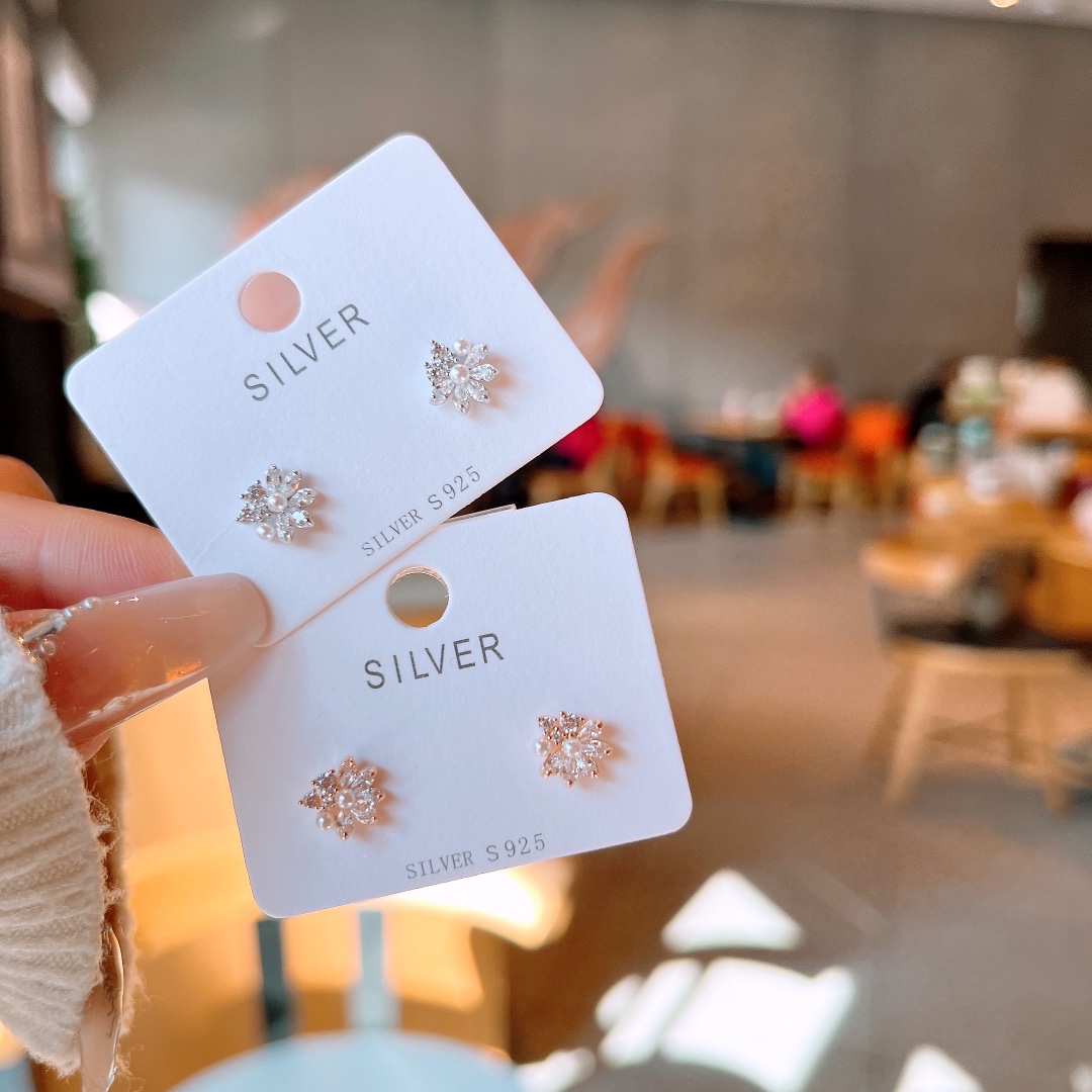 S925 Sterling Silver Earrings Fresh Christmas Gold