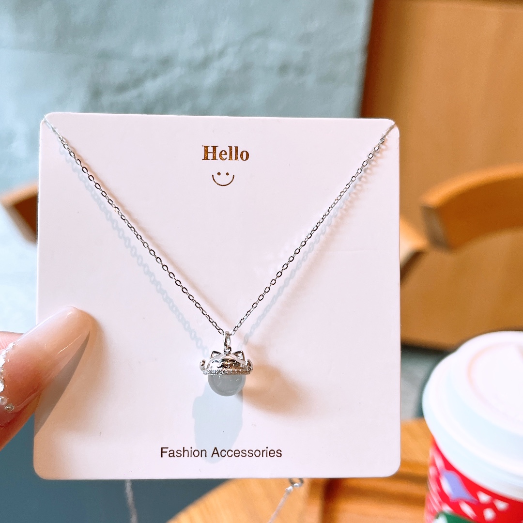 S925 Sterling Silver Necklace Sweet & Cool Workplace Silver