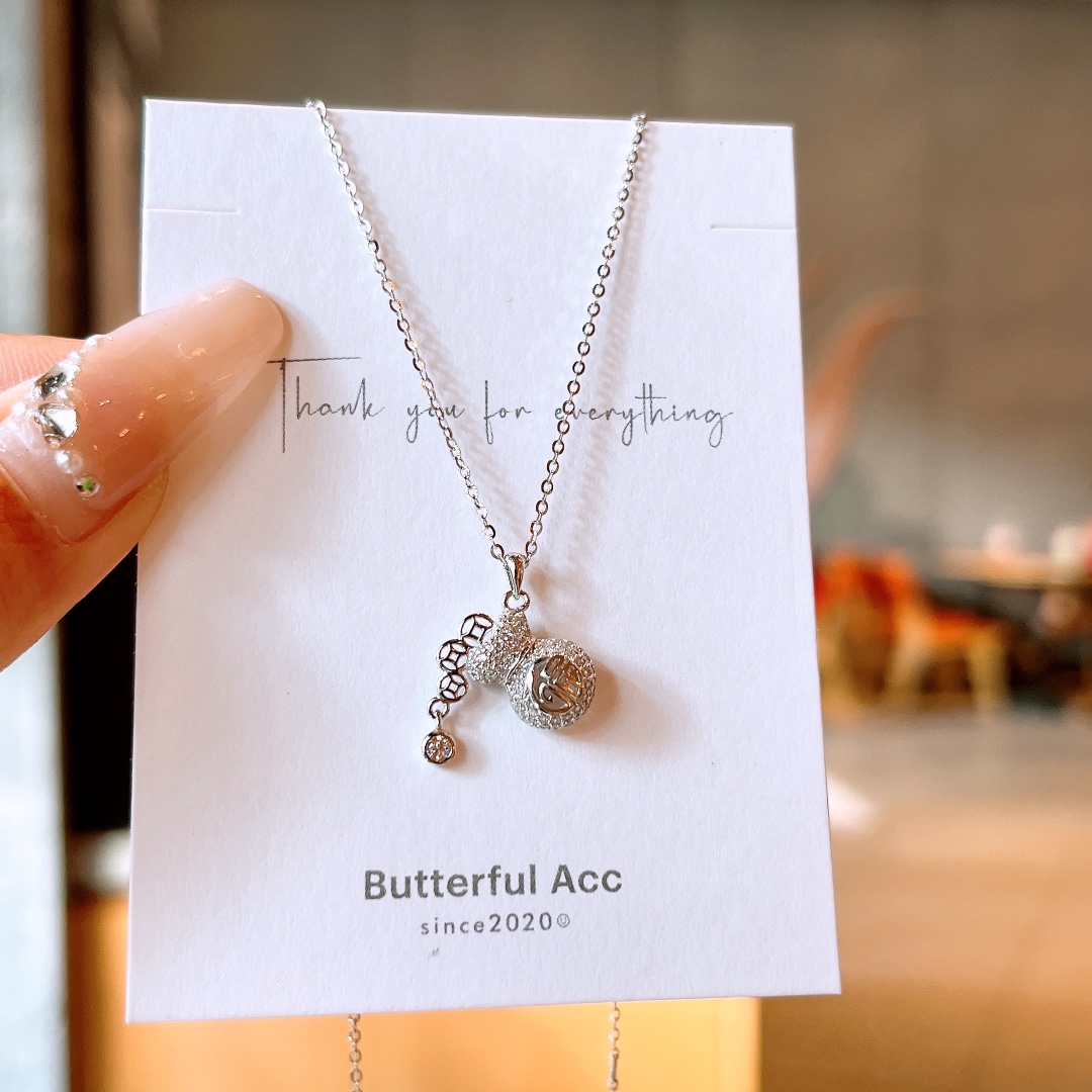 925 Silver Necklace Ultra Minimal Spring Festival Gold