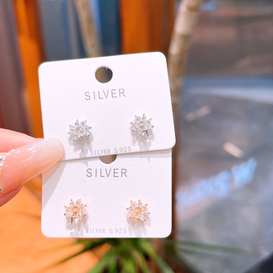 Fine Silver Earrings Ins Style Workplace Silver