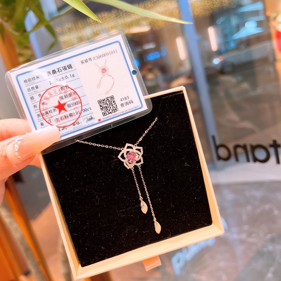 Fine Silver Moissanite Necklace Lively Confession Silver