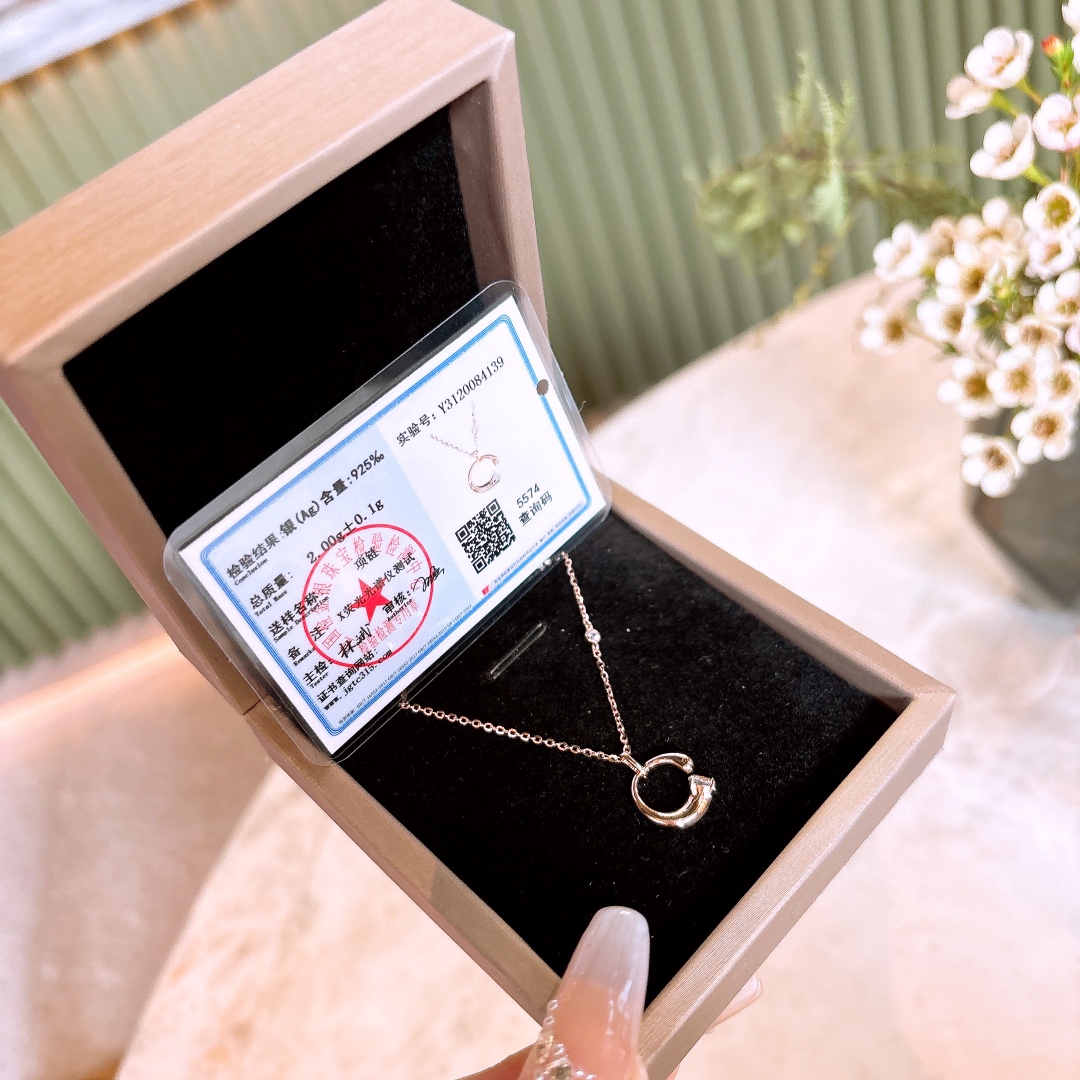 Solid Silver Necklace Gentle Banquet Gold