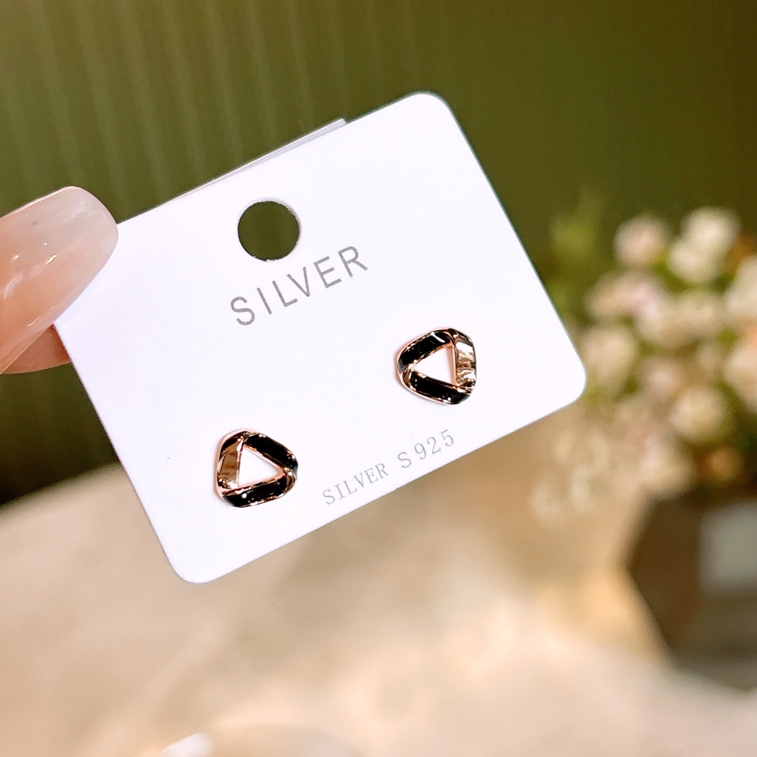 Solid Silver Earrings Chic Mother's Birthday Silver