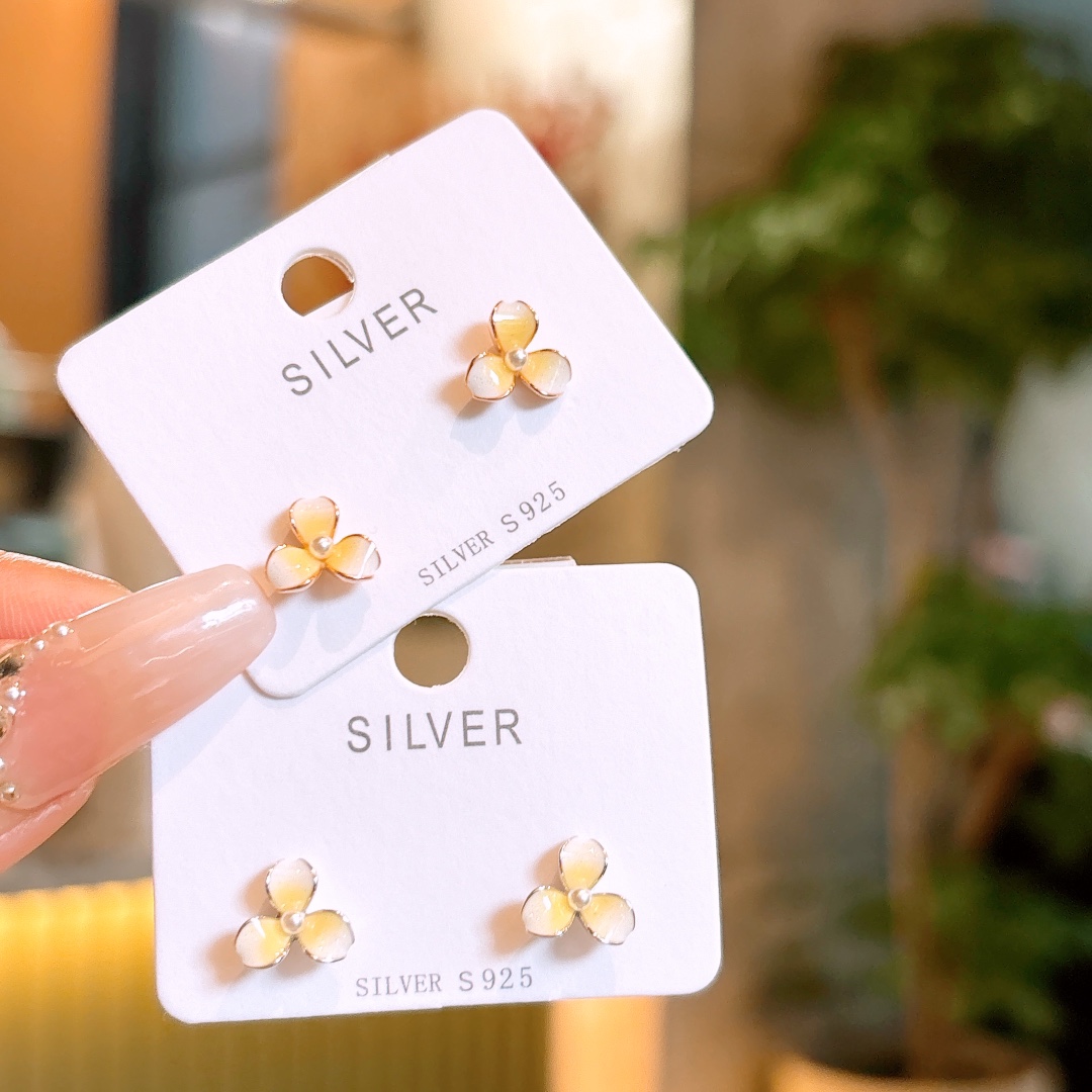 Solid Silver Earrings Romantic Workplace Silver