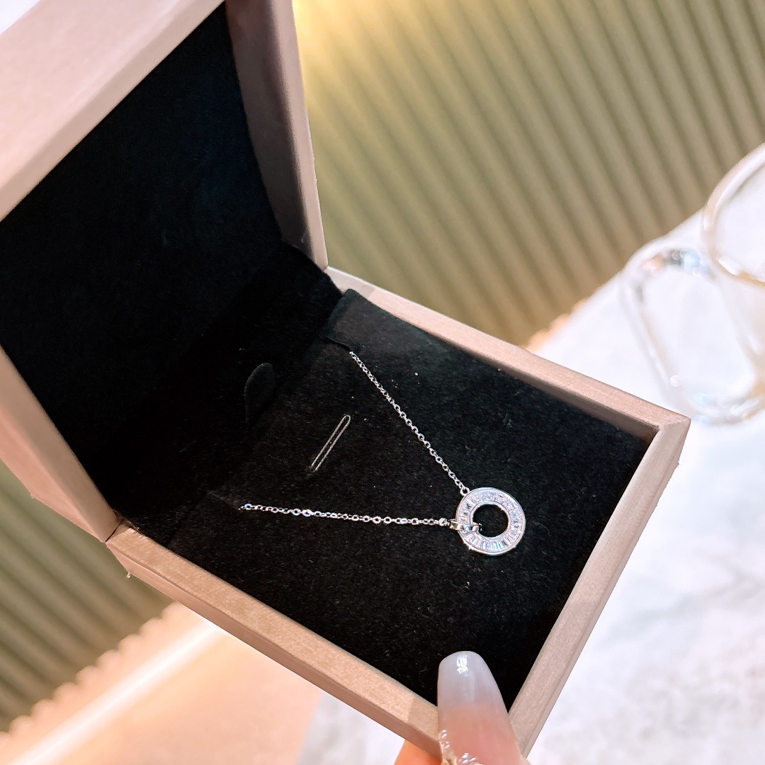 High Polish Silver Necklace Pure Father's Day Silver