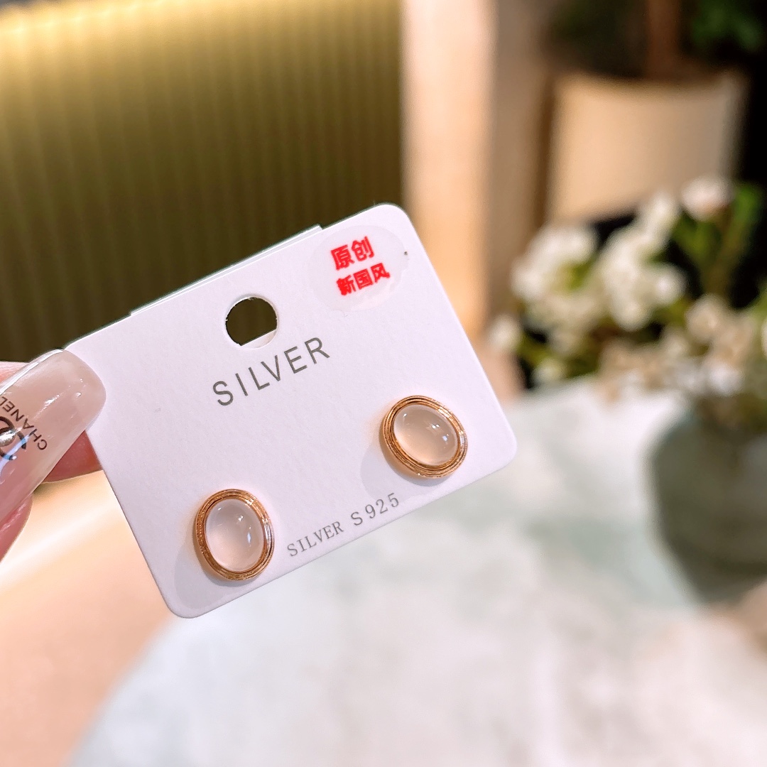 S925 Sterling Silver Earrings Delicate Teacher's Day Silver