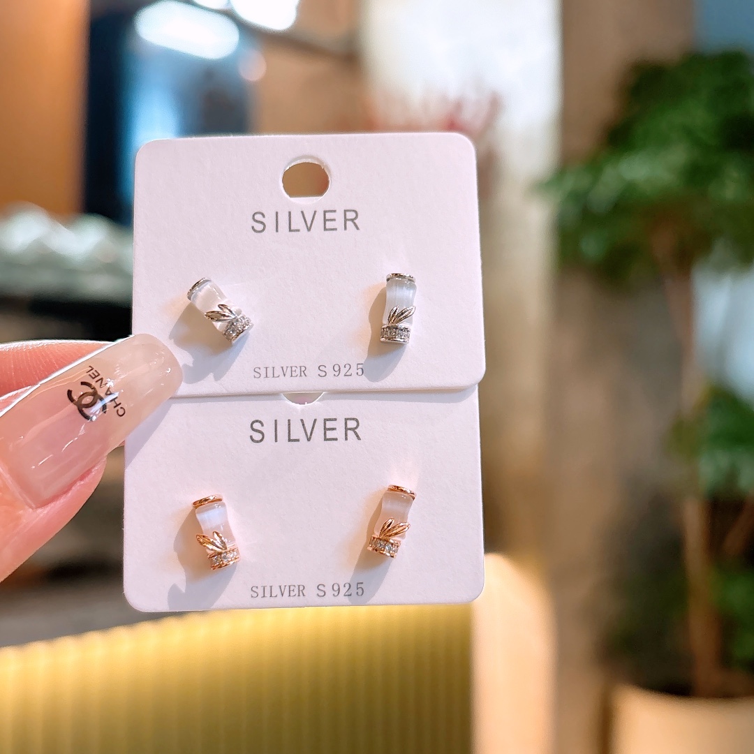 Low Allergy Silver Earrings Premium Teacher's Day Gold