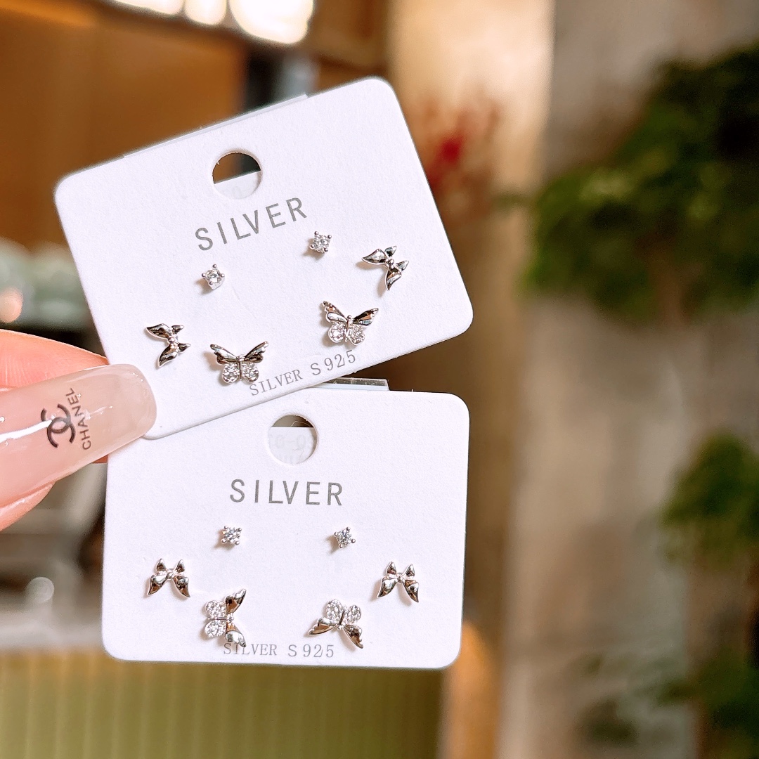 925 Silver Earrings Forest Wedding Registration Gold