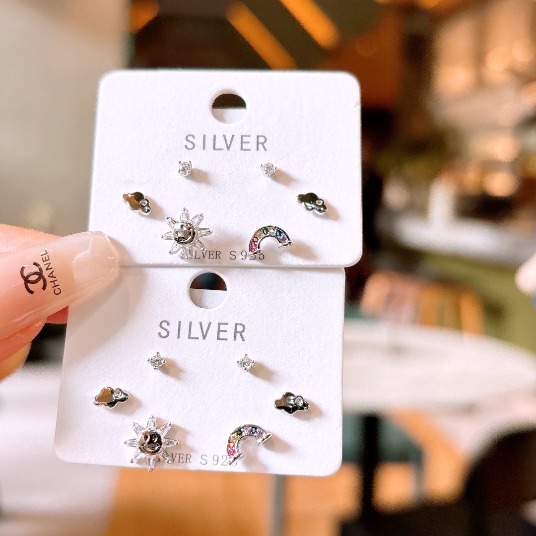 S925 Sterling Silver Earrings Fashion Proposal Gold