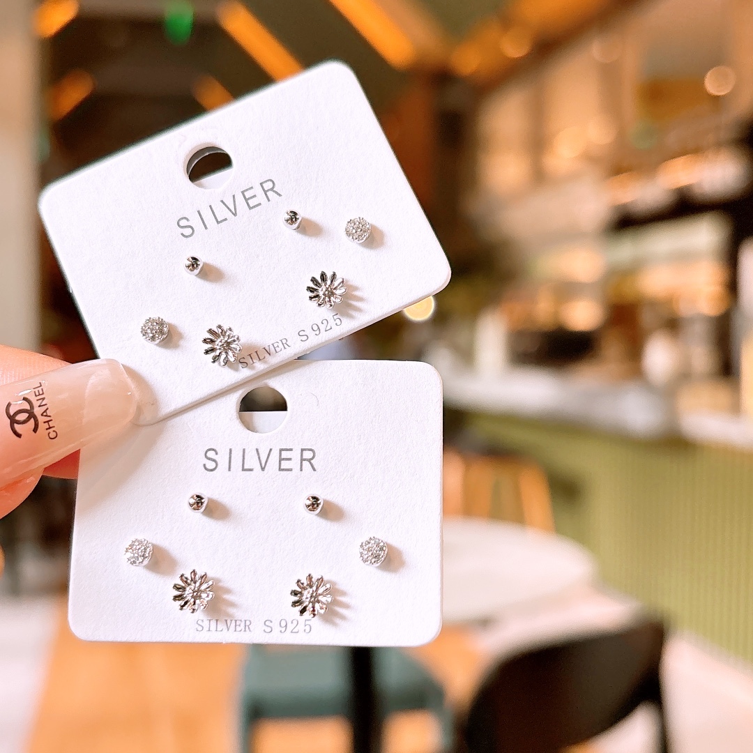 Low Allergy Silver Earrings Cute Office Silver