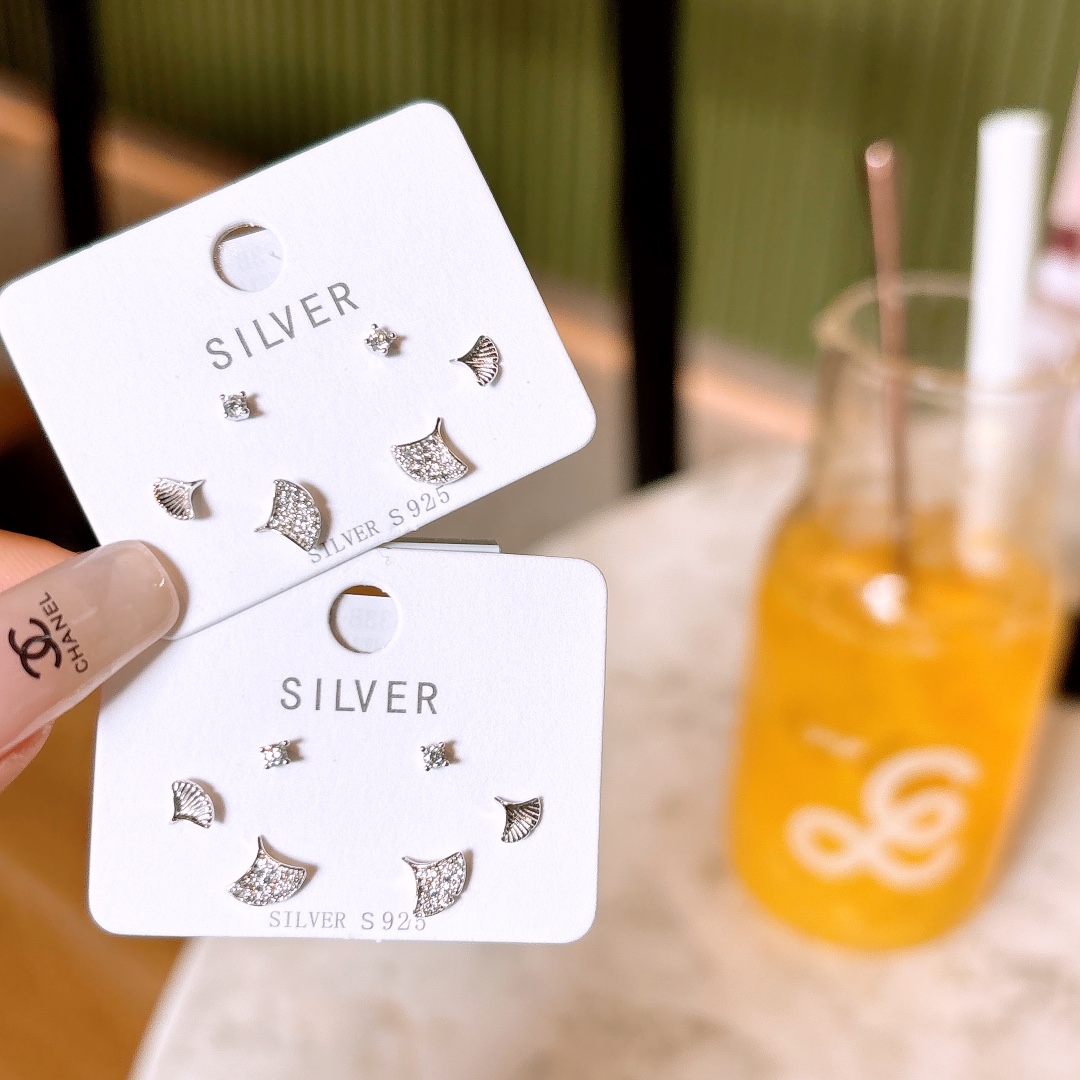 Hypoallergenic Silver Earrings Light Luxury Wedding Gold