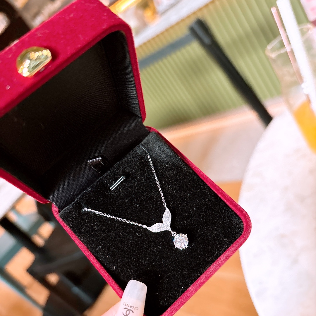 S925 Sterlingsilber Moissanit Kette Sanft Hochzeitsgeschenk Gold