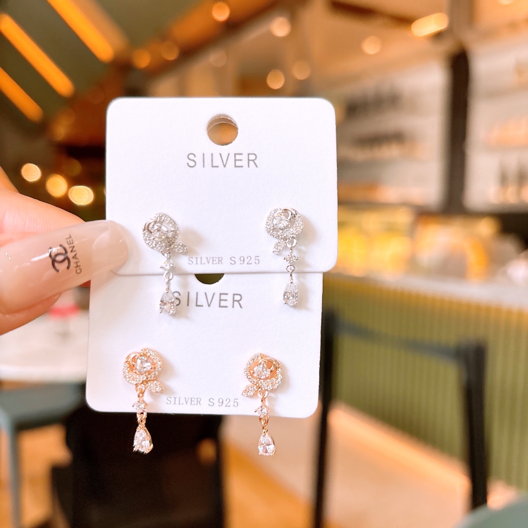 Feinsilber Ohrringe Sanft Geschenk für sie Gold